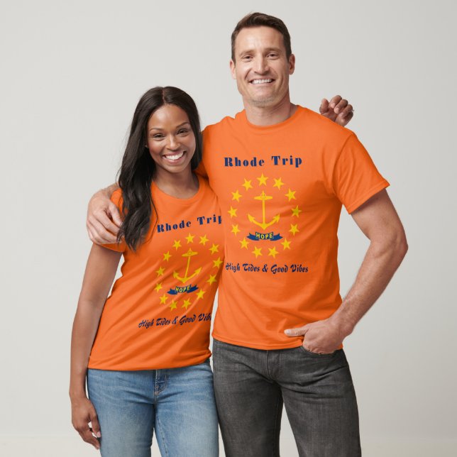 (Orange) Rhode Island Road Trip T-Shirt (Unisex)