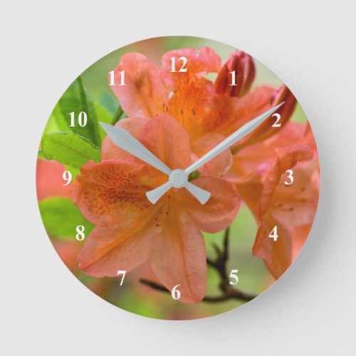 Orange Rhododendron flower Acrylic wall clock