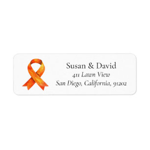 Orange Ribbon Awareness Support & Cause Label