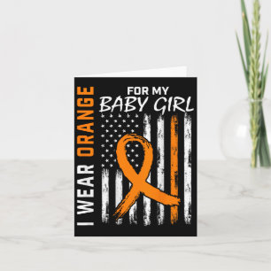 Orange Ribbon Byby Girl Leukemia Awareness  Card