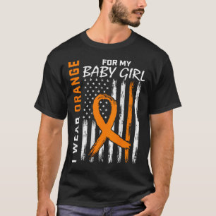 Orange Ribbon Byby Girl Leukemia Awareness  T-Shirt