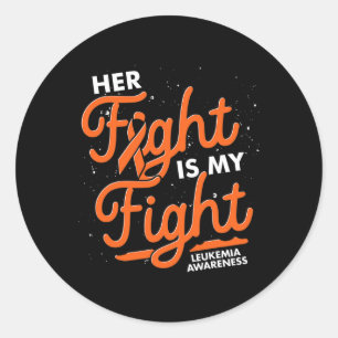 Orange Ribbon Cancer Fight Supporter Leukemia Awar Classic Round Sticker