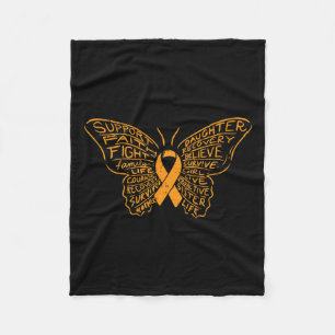 Orange Ribbon Cancer Leukemia Awareness Support  Fleece Blanket