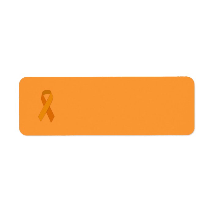 ORANGE RIBBON CAUSES ANIMALS MOTIVATIONAL SUPPORT CUSTOM RETURN ADDRESS LABEL