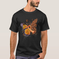 Orange Ribbon Copd Awareness Dripping Butterfly T-Shirt