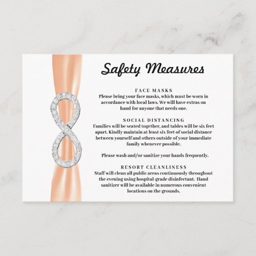 Orange Ribbon Diamond Infinity Safety Measures Enclosure Card