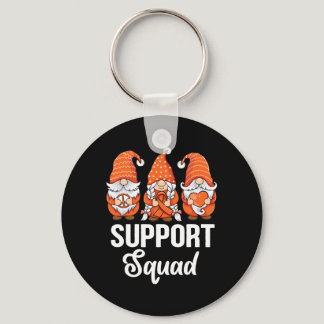 Orange ribbon Gnomes support survivor of Leukemia  Keychain