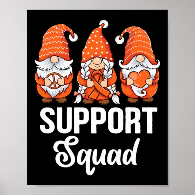 Orange ribbon Gnomes support survivor of Leukemia  Poster (Front)