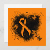 Orange Ribbon Grunge Heart (Front/Back)