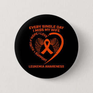Orange Ribbon Heart Leukemia Awareness In Memory O Button