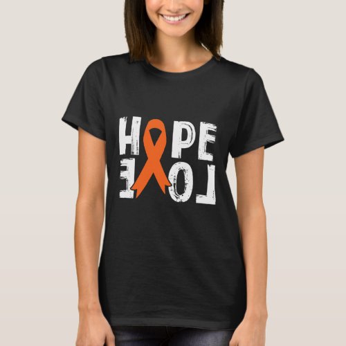 Orange Ribbon Hope Leukemia Blood Cancer Awareness T_Shirt