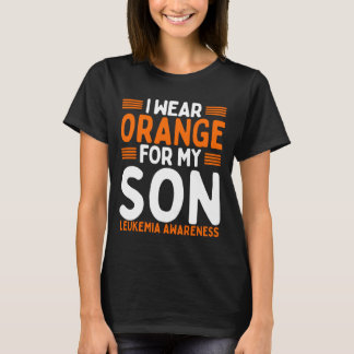 Orange Ribbon  Kid Leukemia Awareness Son T-Shirt