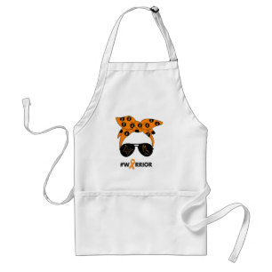 Orange Ribbon Kidney Cancer Warrior Bandana Unbrea Adult Apron