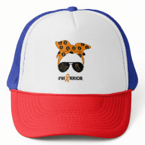 Orange Ribbon Kidney Cancer Warrior Bandana Unbrea Trucker Hat