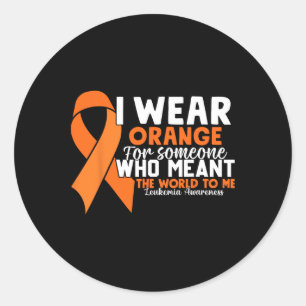 Orange Ribbon Leukemia Awareness Blood Cancer Classic Round Sticker