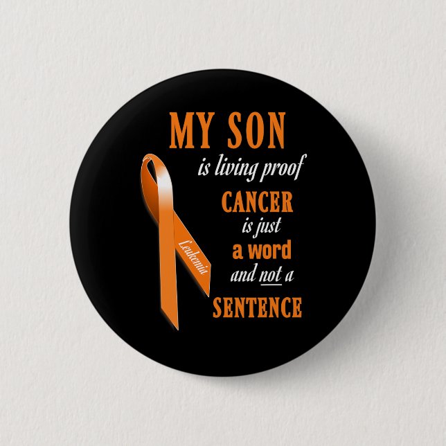 Orange Ribbon Leukemia Awareness s (Son) Button (Front)