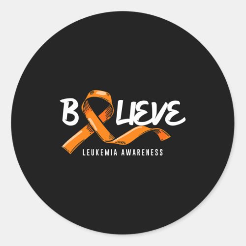 Orange Ribbon Leukemia Blood Cancer Awareness Hope Classic Round Sticker