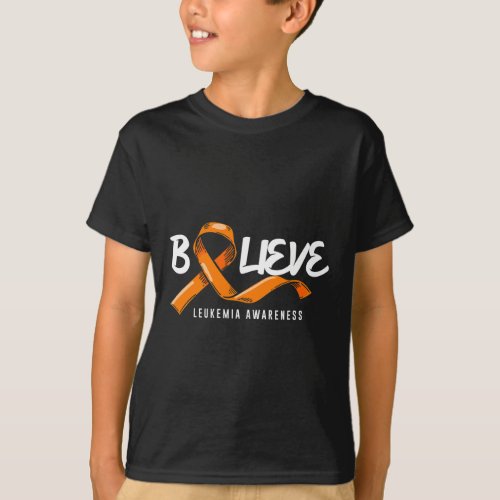 Orange Ribbon Leukemia Blood Cancer Awareness Hope T_Shirt