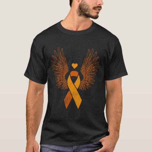 Orange Ribbon Leukemia Blood Cancer Awareness  T_Shirt