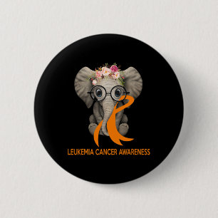 Orange Ribbon Leukemia Cancer Awareness Month Button