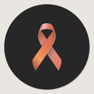 Orange Ribbon - Leukemia cancer - Kidney cancer Classic Round Sticker