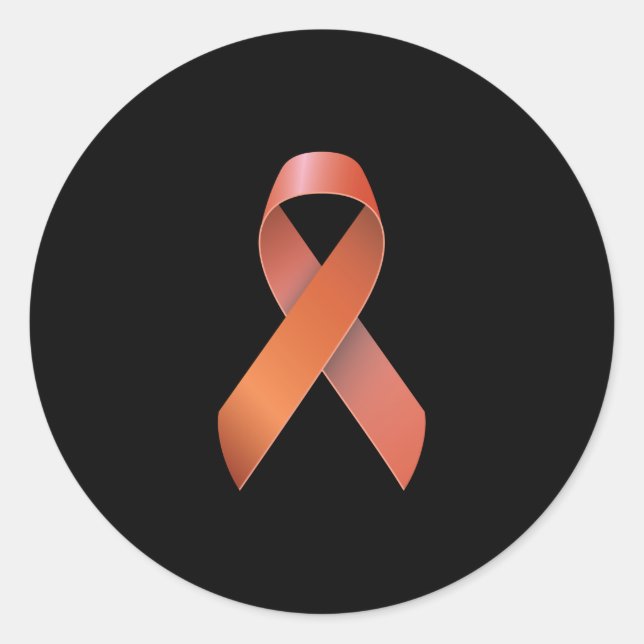 Orange Ribbon - Leukemia cancer - Kidney cancer Classic Round Sticker (Front)