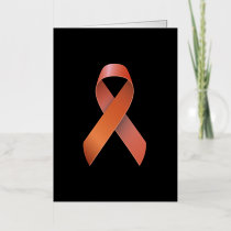 Orange Ribbon - Leukemia cancer - Kidney cancer Foil Greeting Card