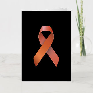 Orange Ribbon - Leukemia cancer - Kidney cancer Foil Greeting Card