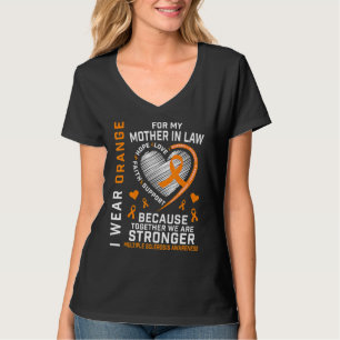 Orange Ribbon Ms Mother In Law Multiple Sclerosis  T-Shirt