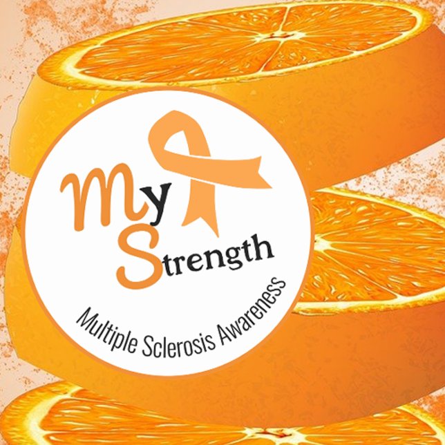 Orange Ribbon MS Typography Sticker (Creator Uploaded)