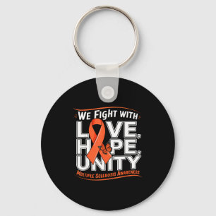 Orange Ribbon Multiple Sclerosis Awareness Love Ho Keychain