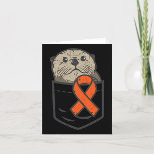 Orange Ribbon Pocket Leukemia Awareness Men Women  Card