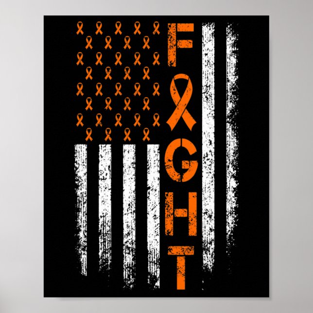 Orange Ribbon Sign - Leukemia Awareness  (Front)