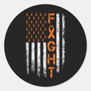 Orange ribbon sign - Leukemia Awareness Classic Round Sticker