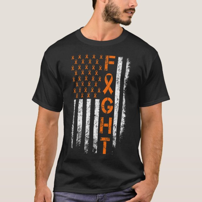 Orange Ribbon Sign - Leukemia Awareness  T-Shirt (Front)