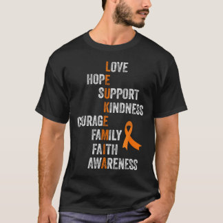 Orange Ribbon Sign Retro Vintage Aml Leukemia Awar T-Shirt