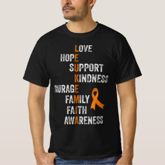 Orange Ribbon Sign Retro Vintage Aml Leukemia Awar T-Shirt