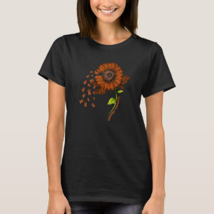 Orange Ribbon & Sunflower Leukemia Awareness Month T-Shirt
