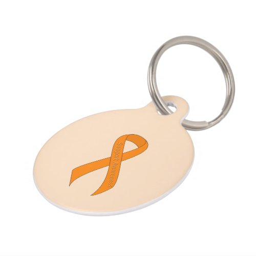 Orange Ribbon Support Awareness Pet ID Tag