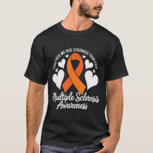 Orange Ribbon We Rise Stronger Multiple Sclerosis T-Shirt