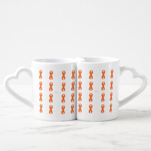 Orange Ribbons Coffee Mug Set