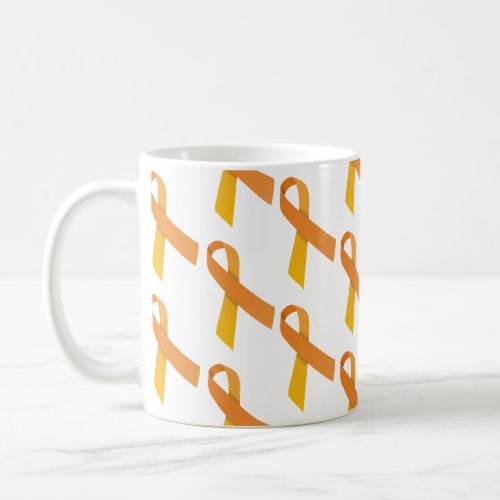 Orange Ribbons Tiled Pattern Coffee Mug