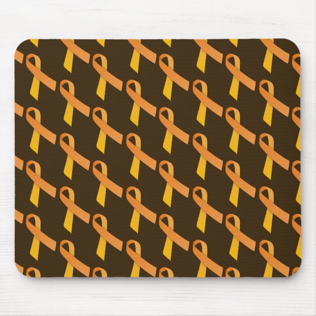 Orange Ribbons Tiled Pattern Mouse Pad (Front)