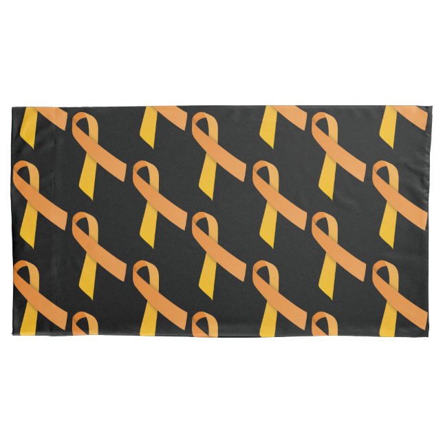 Orange Ribbons Tiled Pattern Pillowcase (Front)