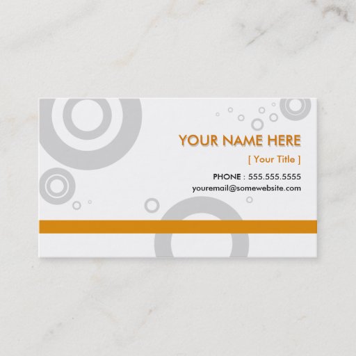 Customizable orange rings business card templates