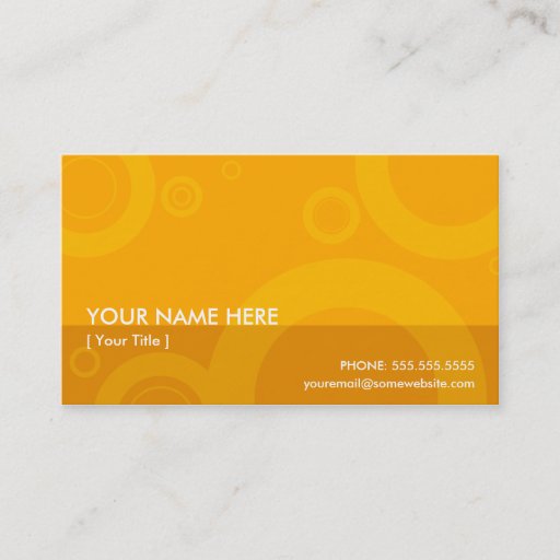 Customizable orange rings business card templates
