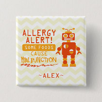 Orange Robot Food Allergy Alert Button