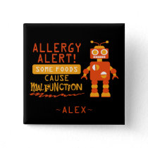 Orange Robot Food Allergy Alert Button