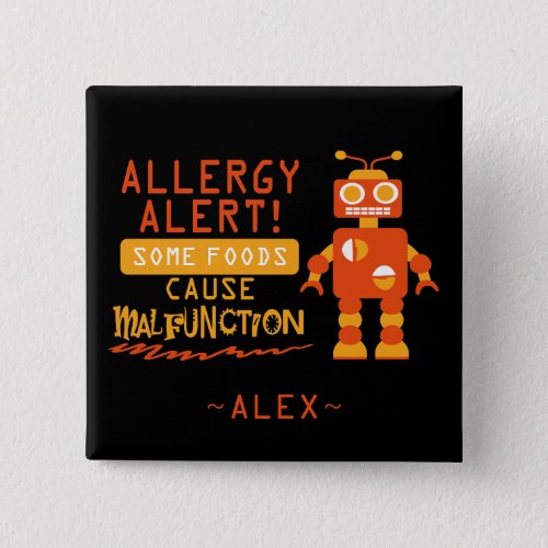 Orange Robot Food Allergy Alert Button