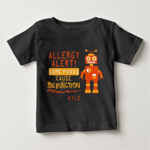 Orange Robot Food Allergy Alert Shirt